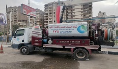 متابعة شفط مياه الامطار  بميدان الحدائق 