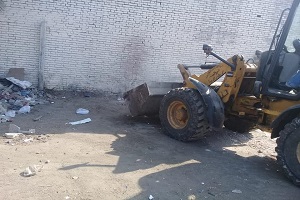 متابعة أعمال رفع مخلفات الردش بشارع كورنيش النيل