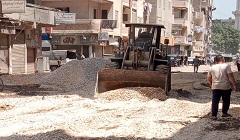 تجريد شارع المطراوى للتجهيز لاعمال الرصف