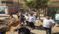 تفقد اعمال تطوير مشروع رفع ضغط المياه بشارع العبور 
