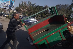 حملة مكبرة لرفع أكشاك مخالفة بشارع حسنين هيكل وشارع كامل خضر