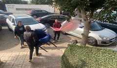 رفع بانر واشغالات لمطعم كائن بمساكن صقر قريش 