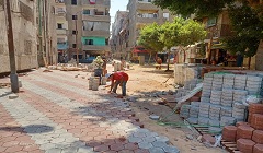 اعمال تركيب بلاط انترلوك بشارع طه قنديل