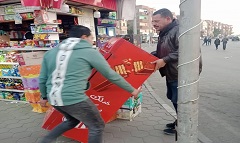 حملة لرفع إشغالات الأكشاك والباعة الجائلين بشارع الخليفة القاهر