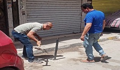 رفع الحواجز الحديدية بشارع ماهر بدوى