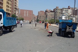 حملة لرفع الاشغالات والباعة الجائلين بشارع الجراج