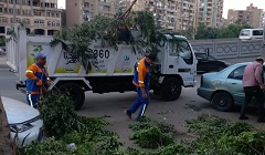 أعمال رفع كفاءة النظافة ببعض الشوارع بالحي