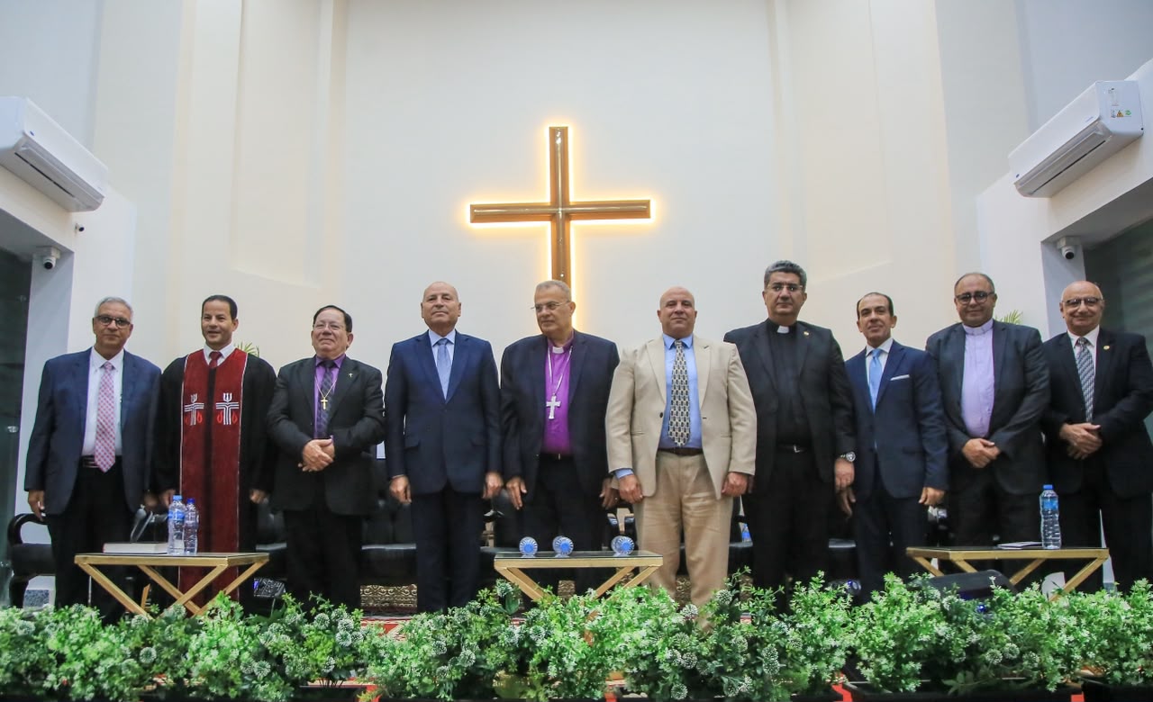 The Governor of Cairo participates in the inauguration of the Evangelical Presbyterian Church in Al-Shorouk City.