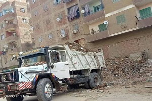حملة مكبرة لرفع المخلفات من منطقة العصارة بحي المرج
