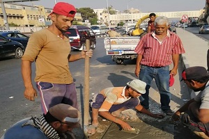 معالجة واصلاح غطاء غرفة تليفونات بشارع ابو بكر الصديق