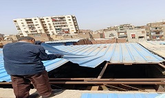 إزالة جمالون مخالف بشارع الطمار