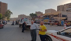 حملة لرفع الباعة الجائلين من امام محطة مترو عين شمس