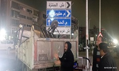 حملة لرفع الاشغالات بمحيط ميدان الألف مسكن