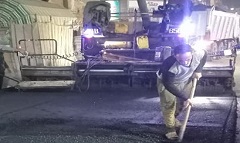 رصف وفرد طبقة الاسفلت بشارع الشهيد حمدي جوده