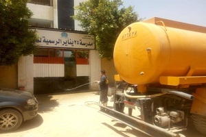 حى المعصره يقوم بحملة تعقيم وتطهيربشوارع الحي