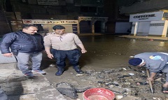 إصلاح ماسورة مياه بشارع البرج