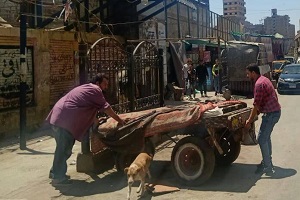 حملة لرفع  الاشغالات ببعض المناطق بالحي